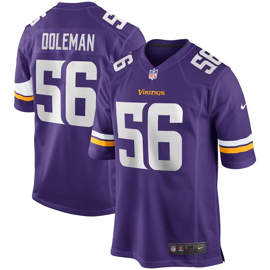 Men Minnesota Vikings 56 Chris Doleman Nike Purple Game Retired Player NFL Jersey